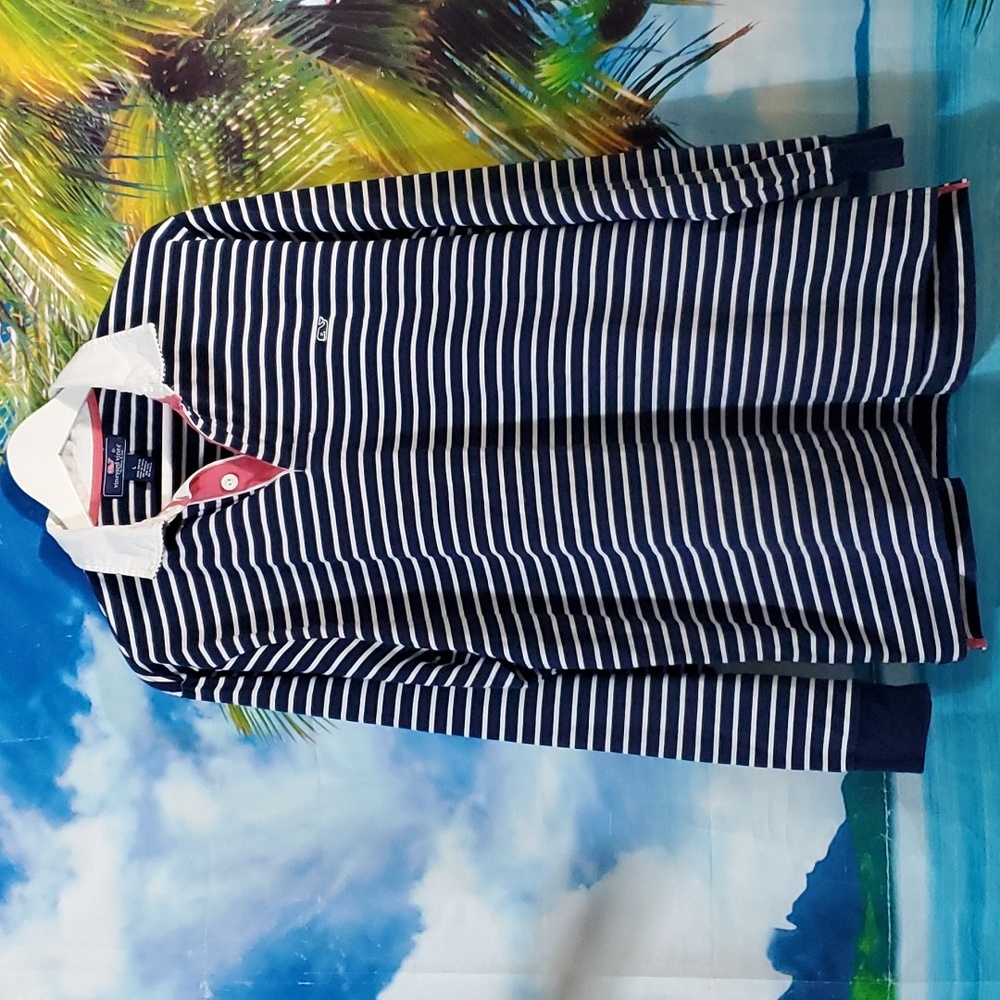 Vineyard Vines Strip Rugby Long sleeves men's shirt size L